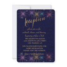 Elegant Gold Foil Blue Glitter Recept Enclosure