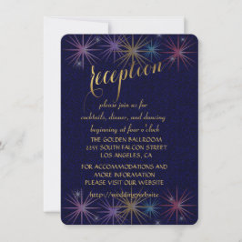 Elegant Gold Foil Blue Glitter Recept Enclosure Inbjudningar