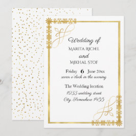 Elegant Gold Foil Bröllop Inbjudningar