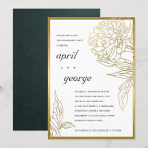 ELEGANT GOLD FOIL CLASSY BLOMMIGT FÖRLOVNING INBJU