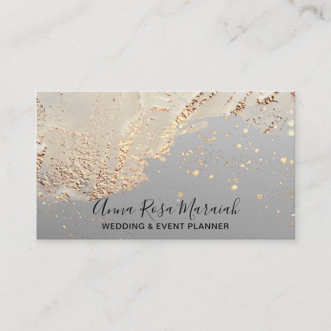 *~* Elegant Gold Foil Glitter Beauty Bröllop  Visitkort (Framsida)