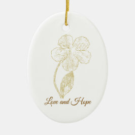 Elegant Gold Foil Look Botanical Flower Julgransprydnad Keramik