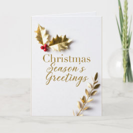 Elegant Gold Foil Merry Christmas Card Helgkort