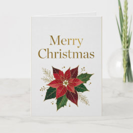 Elegant Gold Foil Merry Christmas Card Kort