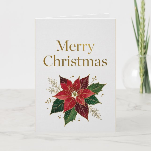Elegant Gold Foil Merry Christmas Card Kort (Framsida)