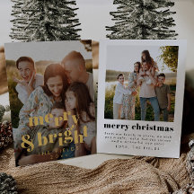 Elegant Gold Foil Modern Photo Helgdag Card
