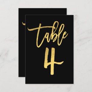 Elegant Gold Foil Modern Script Bordsnummer 4