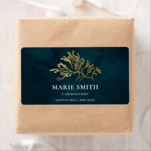 ELEGANT GOLD FOIL NAVY UNDERVATTEN SJÖGRÄS BRÖLLOP FRAKTSEDEL