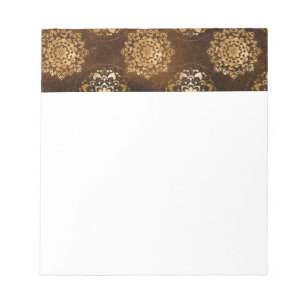 Elegant Gold Foil och Black Indian Mandala Anteckningsblock