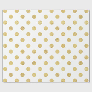 Elegant Gold Foil Polka Dot Mönster - Guld & White Presentpapper