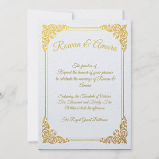 Elegant Gold Foil Royal Wedding Invitation  Inbjudningar