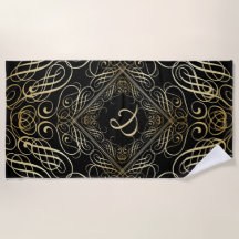 Elegant Gold Foil See Filigree Scrollwork Black