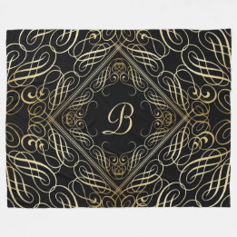 Elegant Gold Foil See Scrollwork Script på Black Fleecefilt