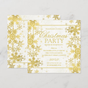 Elegant Gold Foil Snöflingor jul Party Inbjudningar