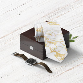 Elegant Gold Foil Stil på Chic White Marble Slips