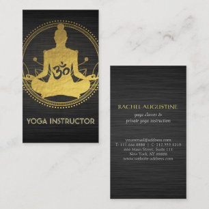 Elegant Gold Foil Yoga Meditation Pose Om Symbol Visitkort