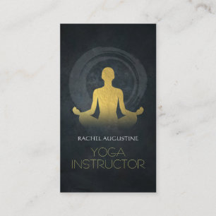Elegant Gold Foil Yoga Meditation Pose ZEN Symbol Visitkort