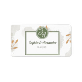 Elegant Gold Frame & Greenery Floral Wedding  Adressetikett