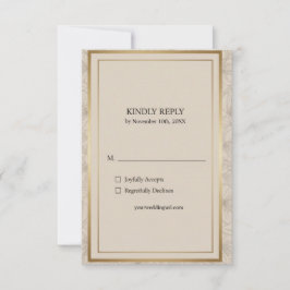 Elegant Gold Frame Minimalist Wedding OSA Kort