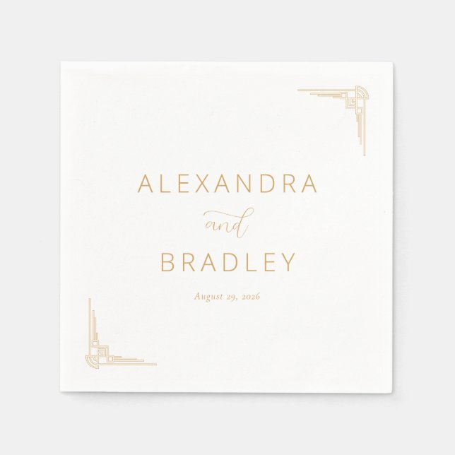 Elegant Gold Geometric Accents Pappersservett (Framsidan)