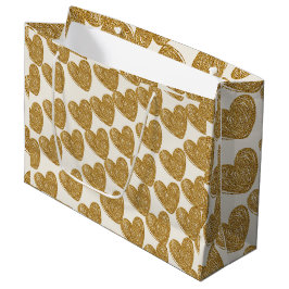 Elegant Gold Glitter Heart Wrapping Paper