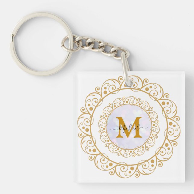 Elegant Gold Glitter Initial & Name (Framsidan)