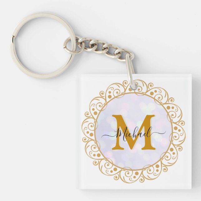Elegant Gold Glitter Initial & Name (Framsidan)