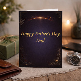 Elegant Gold Happy Father’s Day Card for Dad Kort