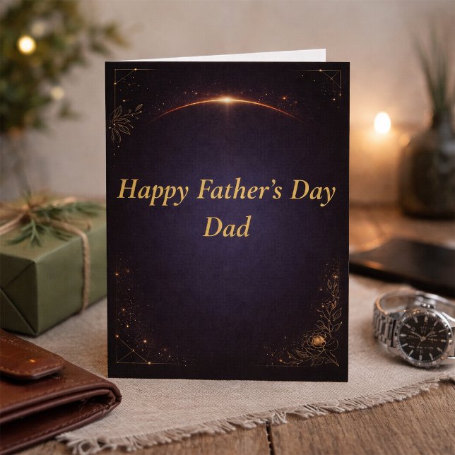 Elegant Gold Happy Father’s Day Card for Dad Kort (Skapare uppladdad)