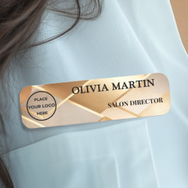 Elegant Gold Logo Magnetic Name Badge Namnbricka