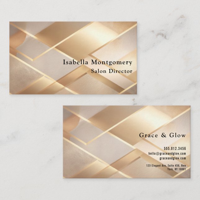 Elegant Gold Logo Magnetic Name Badge  Visitkort (Fram/baksida)