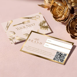 Elegant Gold Luxury Beauty Salon Business  Tidsbeställning Kort