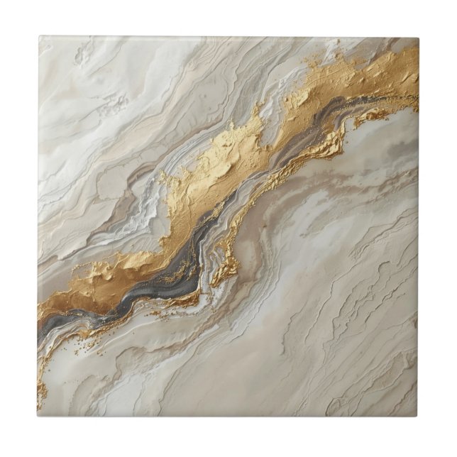 Elegant Gold Marble Flow – Luxury Ceramic Tile Kakelplatta (Framsidan)