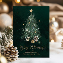 Elegant Gold Merry Christmas  Julkort