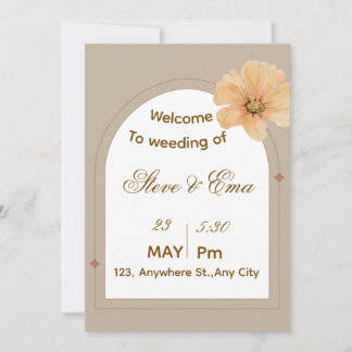 Elegant Gold Minimal Wedding Invitation | Simple & Inbjudningar