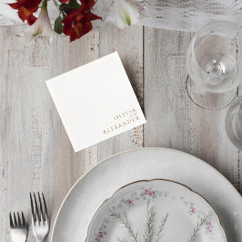 Elegant Gold Minimalist Wedding Cocktail Napkins Pappersservett