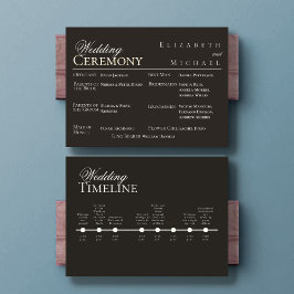 Elegant Gold Minimalist Wedding Program Timeline