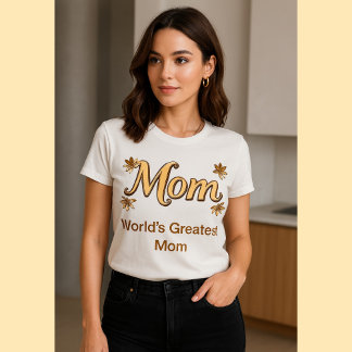 Elegant Gold Mom Floral - Mother's Day & Everyday  T Shirt