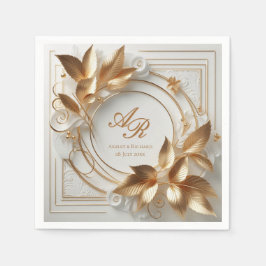 Elegant Gold Monogram Wedding  Pappersservett