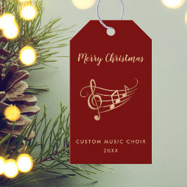 Elegant Gold Music Notes Choir Musician Christmas  Presentetikett