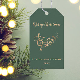 Elegant Gold Music Notes Choir Musician Christmas  Presentetikett