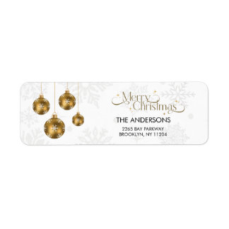 Elegant Gold Ornament Christmas Return Address Returadress Etikett