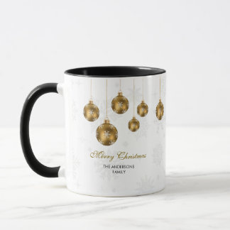 Elegant Gold Ornament Merry Christmas Mugg