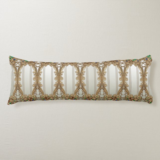 Elegant Gold Ornate Body Pillow Kroppskudde (Framsidan)