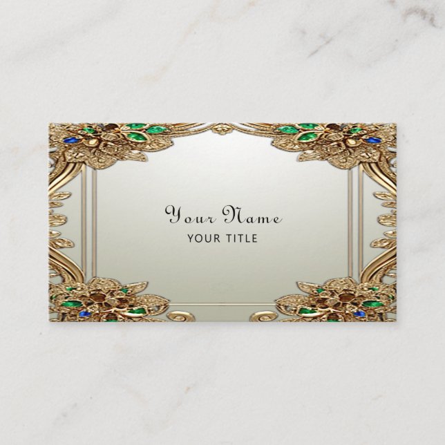 Elegant Gold Ornate Business Card Visitkort (Framsida)