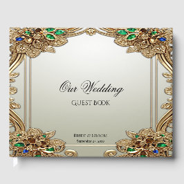 Elegant Gold Ornate Guest Book Gästböcker