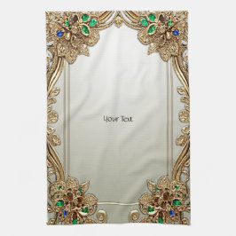 Elegant Gold Ornate Kitchen Towels Kökshandduk