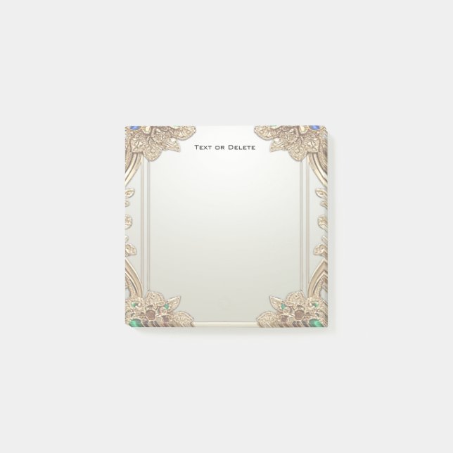Elegant Gold Ornate Post it Notes Post-it Block (Framsida)