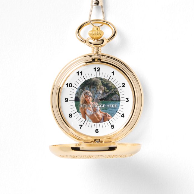 ELEGANT! ✨ Gold Pocket Watch Classic Armbandsur (Framsida)