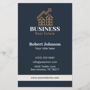 Elegant Gold Property Logo Fastigheter Flygblad